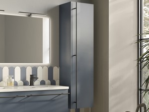 Hängeschrank LUMI H140 cm mit 1 Tür, mattblau