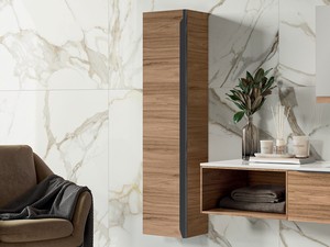 Trendy Wall Column 30x25xH130 cm Belgravia Walnut with Black Handle