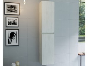 Mobile bagno multiuso 75x180,7x35 cm laccato lucido bianco a 8 ripiani