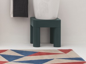 Support pour lavabo totem Kracklite Panka H45 cm en bois MDF vert mat