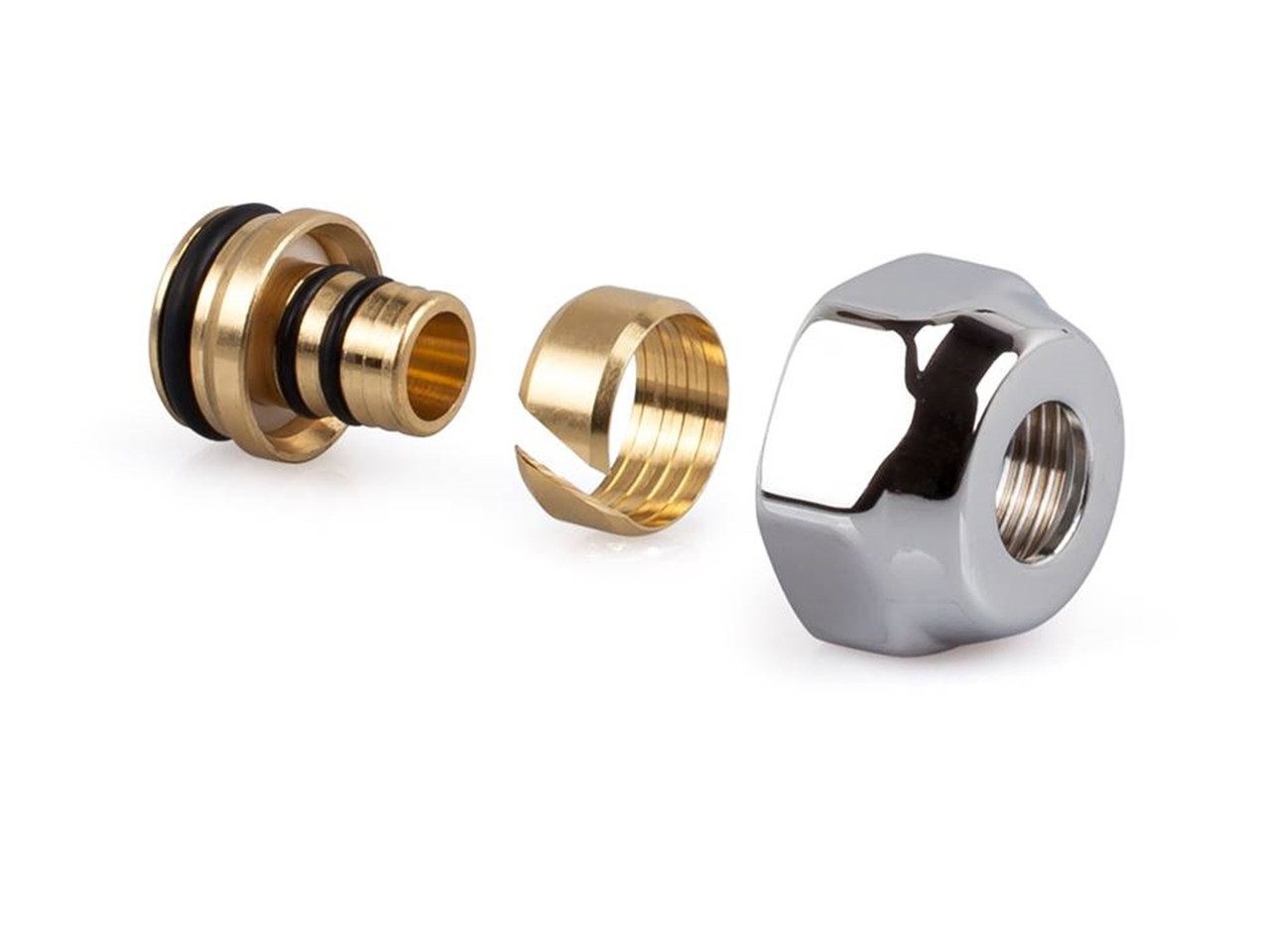 Raccordo A Compressione 1/4" OD X 3/8" NPT Maschio - Doppie Ferri Per Tubo