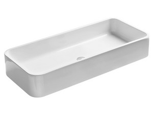 Aufsatzwaschbecken Cosa 100x45 ohne Armaturenloch aus glänzend weißer Keramik
