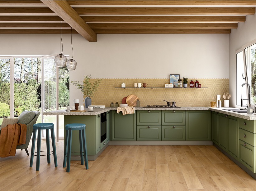 Rectified Porcelain Stoneware Kitchen Covering with Terracotta Effect - Creta