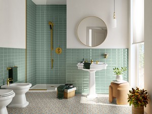 Carrelage Diamante Jade 7,5x15 métro vert sauge
