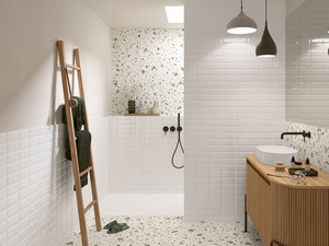 Fliese Diamante White 7,5x15 Weiß glànzend Diamanteffekt