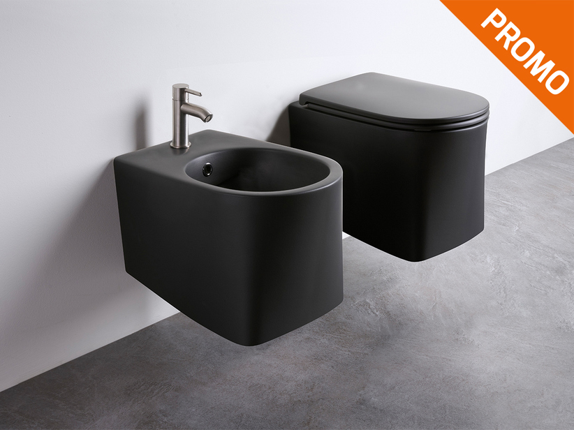 Sanitari Nero Ceramica Prezzi.Sanitari Sospesi Rimless Dp Nero Opaco Iperceramica