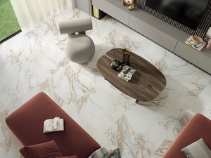 Carrelage Elegance Calacatta 90x90 grès cérame effet marbre 3D