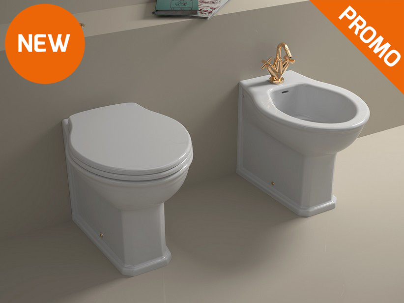 Epoque Floor-Mounted Back-to-Wall Rimless Sanitary Ware