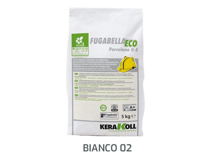 Kerakoll Fugabella Eco 0-5 Bianco 02 5Kg - Stucco Cementizio per Fughe