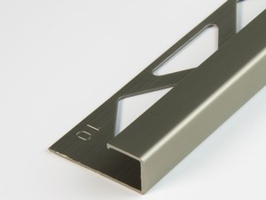 Global Square Angular Profile In Anodized Aluminium Titanium Finish Thickness 10mm Length 2,7M