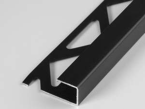 Global Square Angular Profile In Anodized Aluminium Black Finish Thickness 10mm Length 2,7M