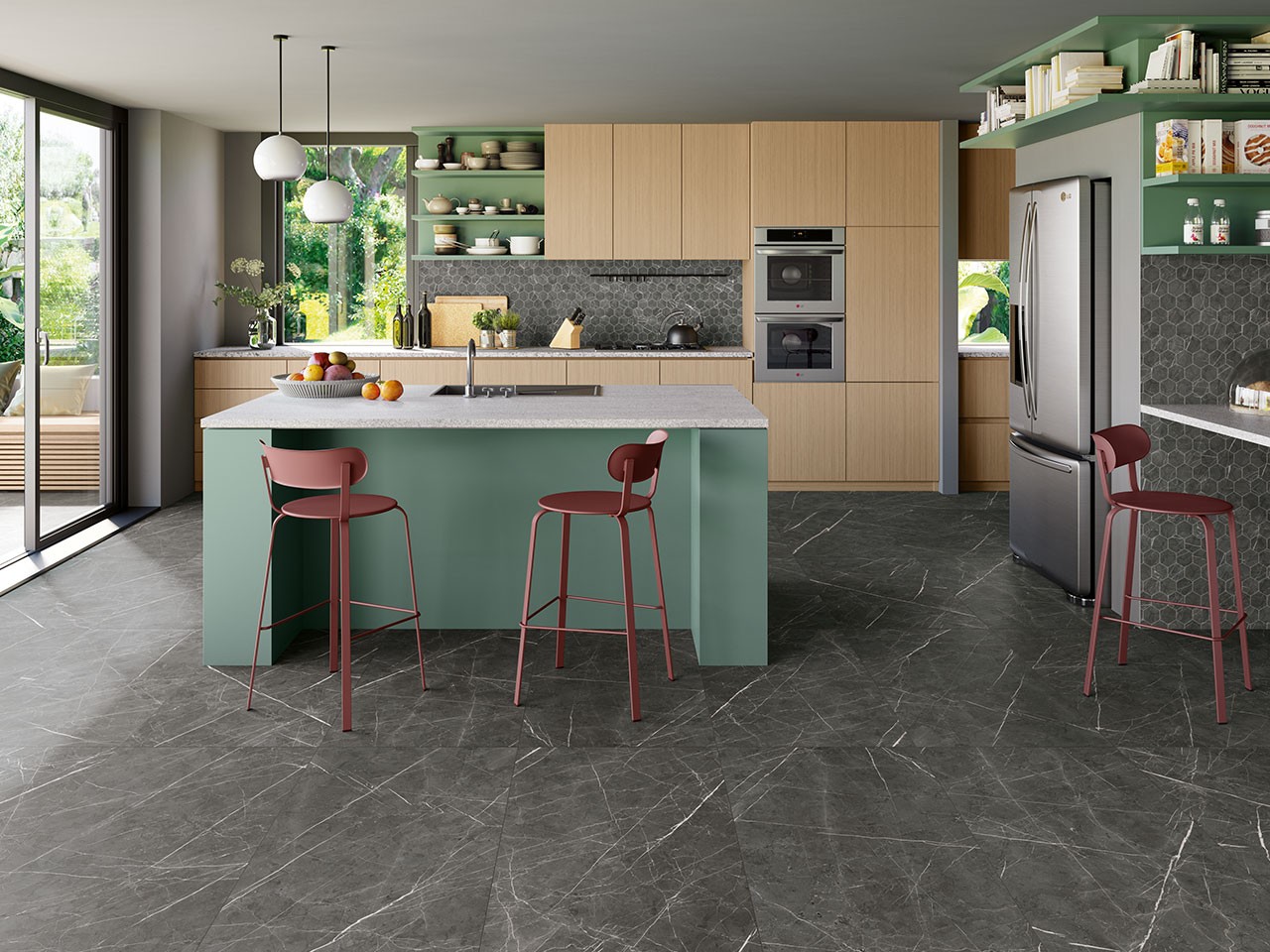 Grès cérame effet marbre gris : idées