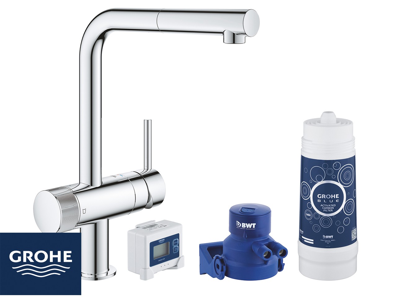 Mitigeur d’évier Grohe® Blue Pure Minta avec système de filtration d’eau Iperceramica