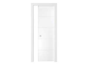Groove Sliding Door 60Xh210 cm Lacquered White