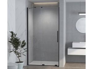 Hype Niche Shower Door Sliding cm 90 H195 6 mm Transp. Glass Matt Black Profiles