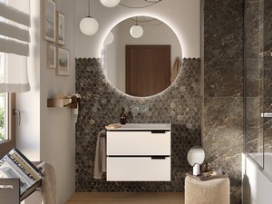 Imperiale Gold Mosaic 29x27 Stoneware 3D Marble Effect Matt Brown