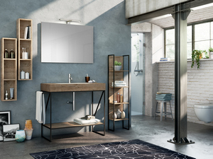 Mobili Bagno Industry In Metallo Moro Goffrato Natural Oak