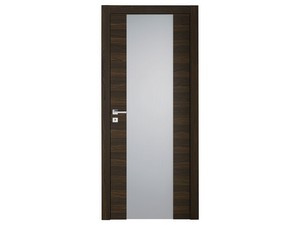 Interior Hinged Door with Glass Panel 70Xh210 cm Dark Brown