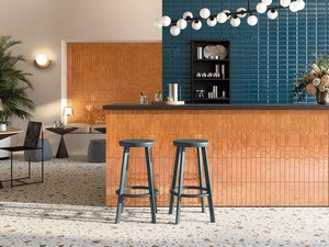 Wandfliese Jelly Apricot 5x25 Einbrand Terracotta Optik glänzend