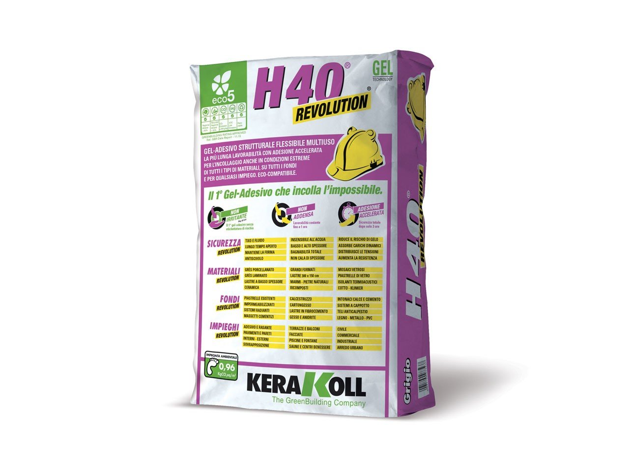 Kerakoll H40 Revolution Grigio 25Kg Colla Rapida Iperceramica