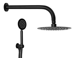 Black Round Shower Kit Matt Black