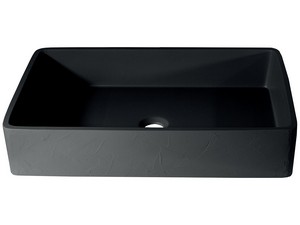 Vasque à poser Cassino Junior 60X40 cm en résine effet béton spatulé noir ébène