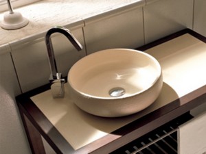 Lavabo da Appoggio Ciocco Ø40 H13 in Ceramica Materico Naturale