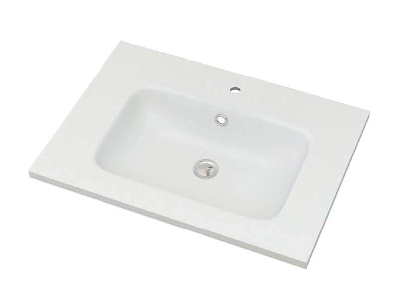 CLASSIC UNITOP WASHBASIN 61X46 cm MARBLE-RESIN GLOSSY WHITE