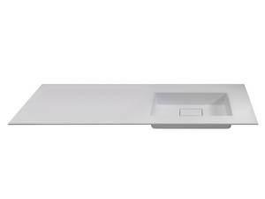 Plan vasque à encastrer Unitop HIDE 170,5x51,5 droit en résine marbre blanc mat