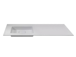 Plan vasque à encastrer Unitop HIDE 170,5x51,5 gauche en résine blanc mat