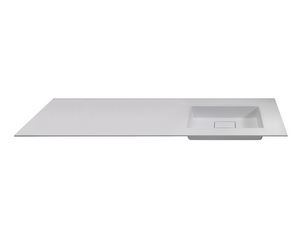 Plan vasque à encastrer Unitop HIDE 200,5x51,5 droit en résine blanc mat