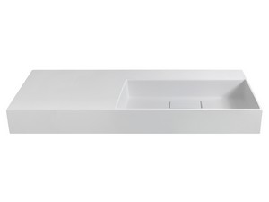 Lavabo à poser Unitop Quadro 120x48 droit en résine blanc brillant