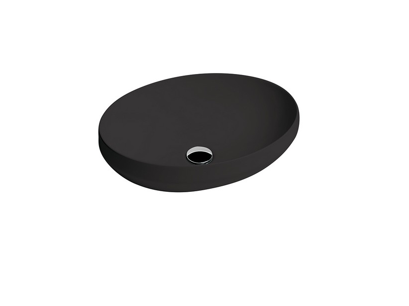 Aufsatzwaschbecken Decus Oval 50 cm aus matt schwarzer Keramik