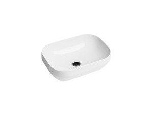Lavabo à poser Decus rectangulaire 50 cm en céramique blanc brillant