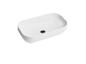 Aufsatzwaschbecken Decus Rechteckig 60 cm aus matt weißer Keramik