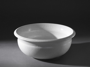 Lavabo da Appoggio Etrusco Craquele' Cm. Ø41Xh15,5 in Ceramica Marmorizzato Bianco