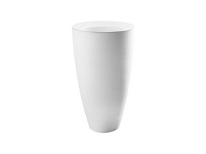 Lavabo Freestanding Kracklite H90 cm Scarico a Pavimento in Ceramica Bianco Lucido