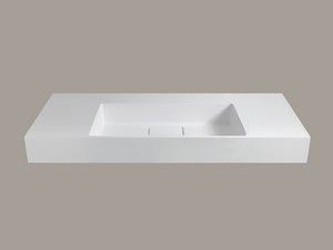 Lavabo Unitop Quadro 120x48 cm en résine blanc mat