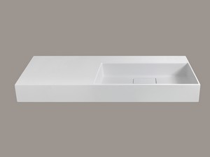 Lavabo Unitop Quadro 120x48 cm droit en résine blanc mat