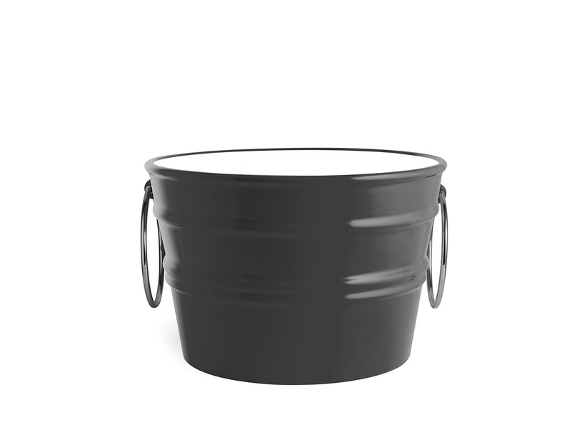 Hänge-/Aufsatzwaschbecken Bacile Midi Ø38 H24 mit Ringen aus matter grauer Keramik
