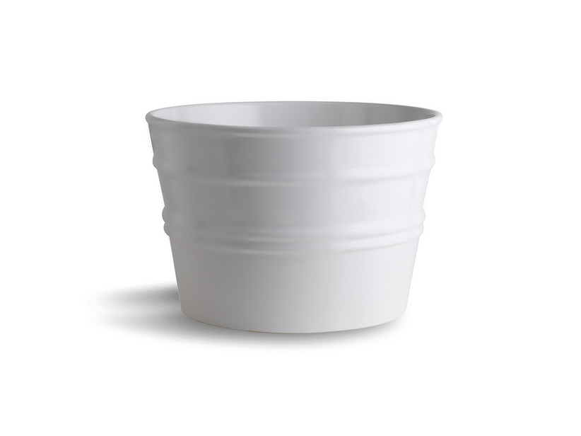 Hänge-/Aufsatzwaschbecken Bacile Midi cm Ø38 H24 aus matter weißer Keramik