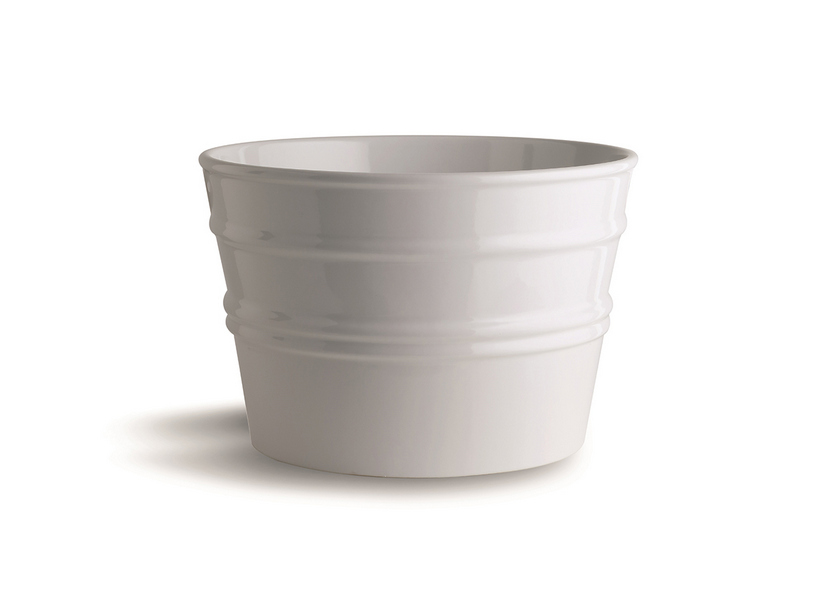 Hänge-/Aufsatzwaschbecken Bacile Midi cm Ø38 H24 aus glänzender weißer Keramik