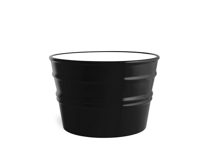 Hänge-/Aufsatzwaschbecken Bacile Midi cm Ø38 H24 aus glänzender schwarzer Keramik