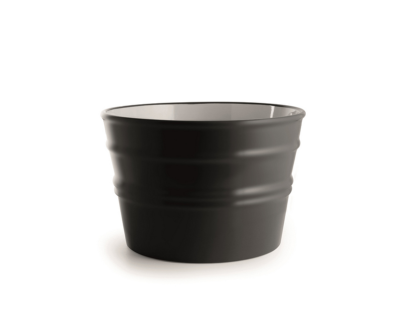 Hänge-/Aufsatzwaschbecken Bacile Midi cm Ø38 H24 aus matter schwarzer Keramik