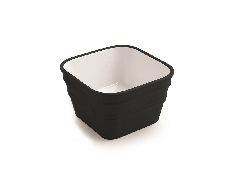Hänge-/Aufsatzwaschbecken Bacile Qubo 40X40XH2 aus glänzender schwarzer Keramik