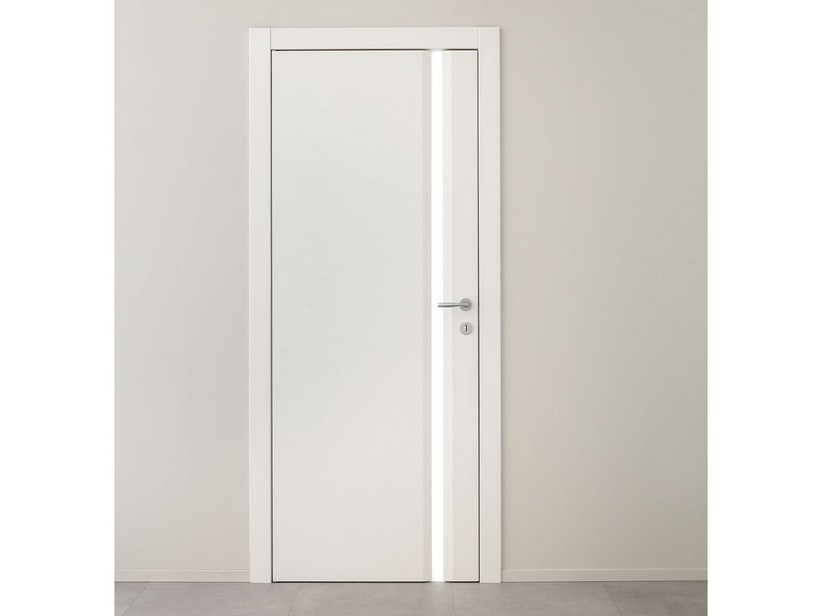 Legnotech Hinged Doors With Small Glass Panel White Ash