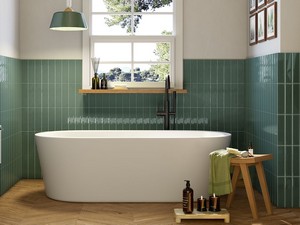 Wandfliese Mahjong Forest 3D Lux 6x24,6 Einbrand Grün glänzend