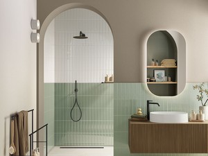 Wandfliese Mahjong Milk Lux 6x24,6 Einbrand Weiß glänzend