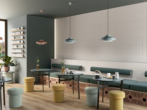 Wandfliese Mahjong Milk 3D 6x24,6 Einbrand Weiß matt