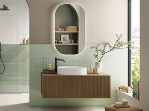 Wandfliese Mahjong Mint 3D Lux 6x24,6 Einbrand Grün glänzend